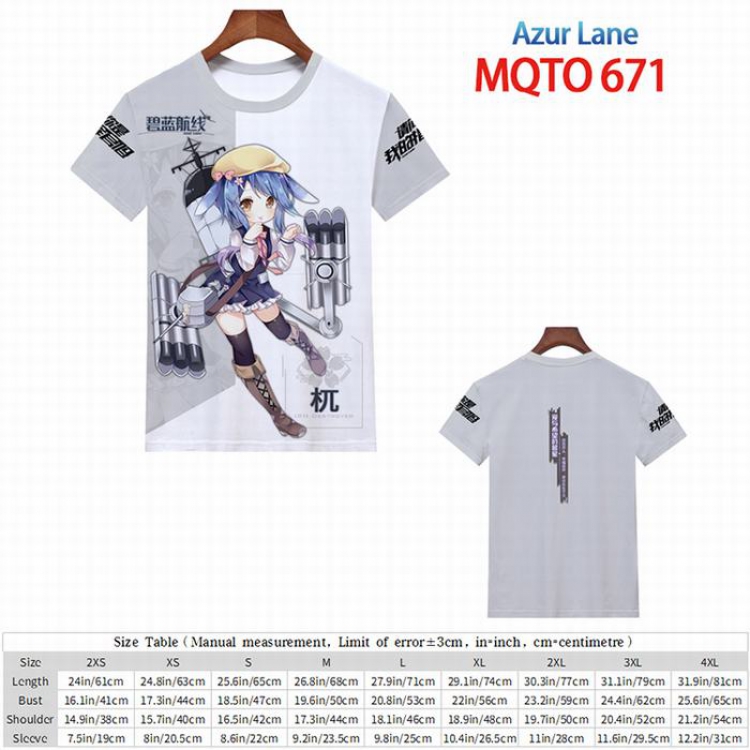 Azur Lane Full color short sleeve t-shirt 9 sizes from 2XS to 4XL MQTO-671