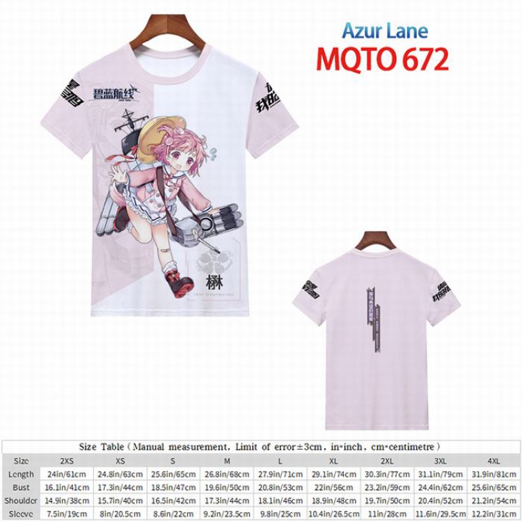 Azur Lane Full color short sleeve t-shirt 9 sizes from 2XS to 4XL MQTO-672