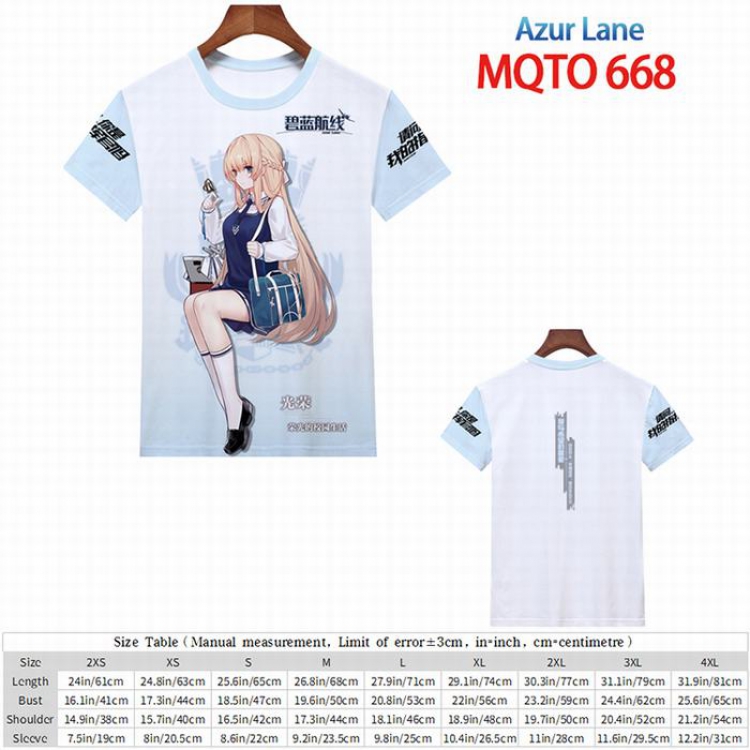 Azur Lane Full color short sleeve t-shirt 9 sizes from 2XS to 4XL MQTO-668