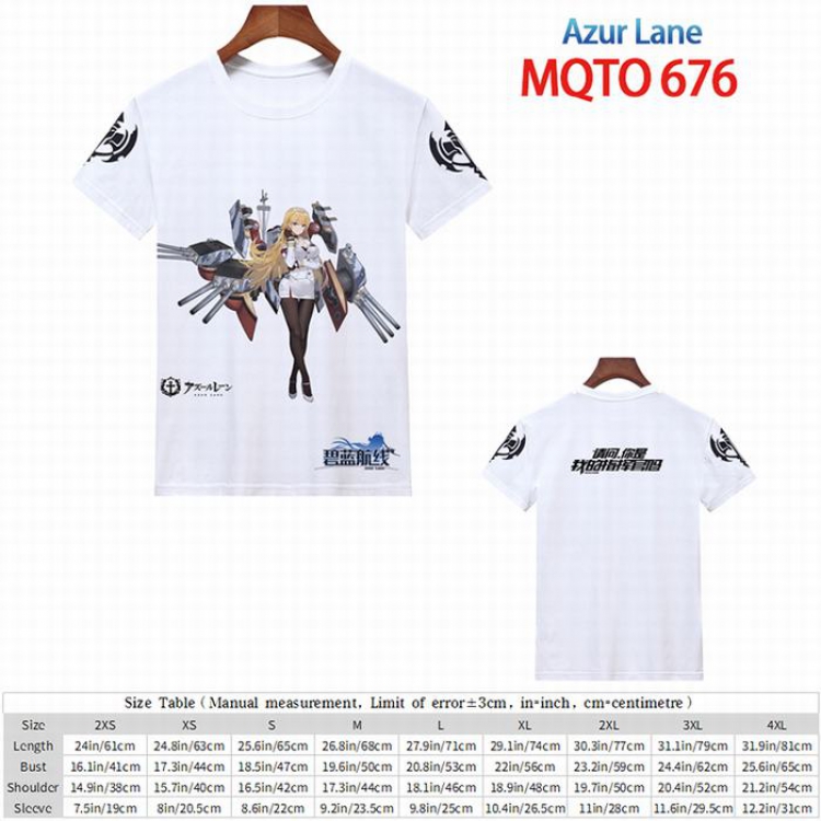 Azur Lane Full color short sleeve t-shirt 9 sizes from 2XS to 4XL MQTO-676