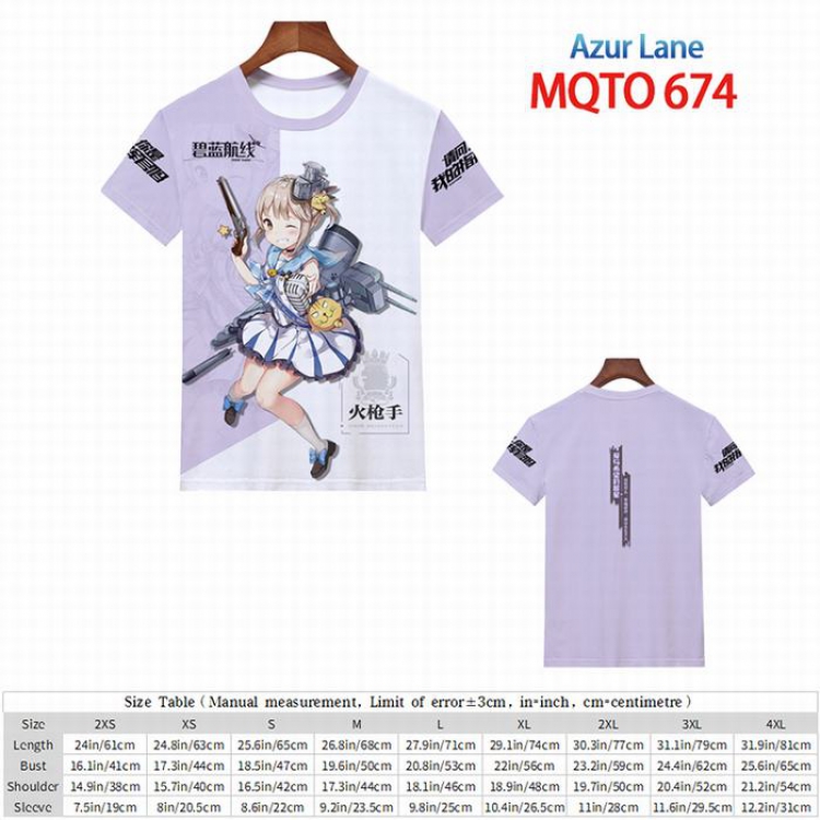Azur Lane Full color short sleeve t-shirt 9 sizes from 2XS to 4XL MQTO-674
