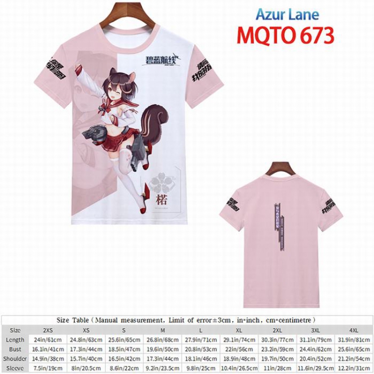 Azur Lane Full color short sleeve t-shirt 9 sizes from 2XS to 4XL MQTO-673
