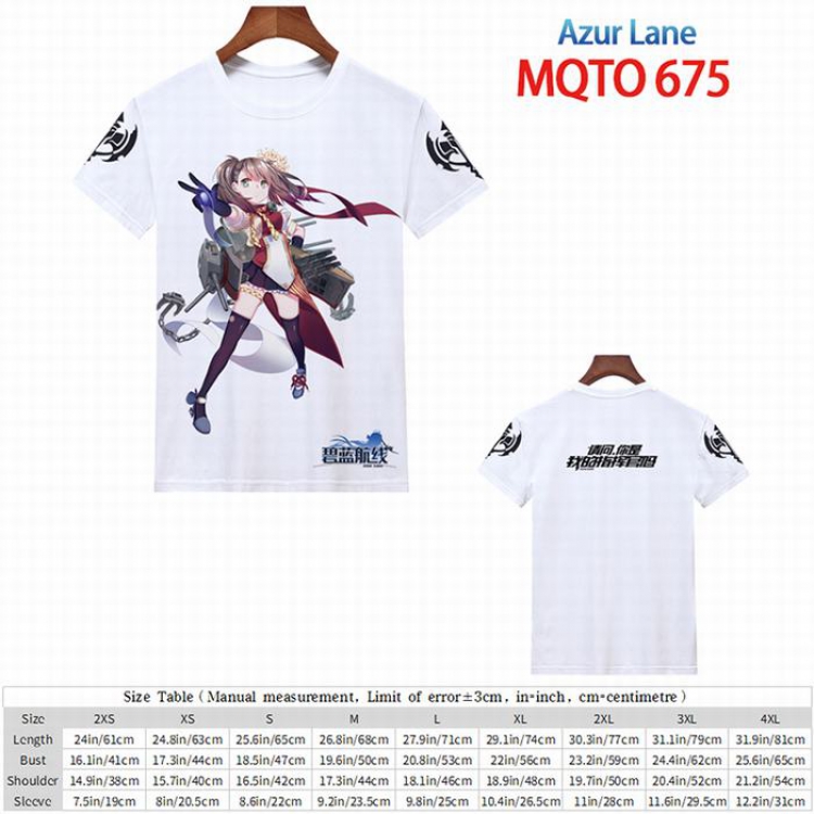 Azur Lane Full color short sleeve t-shirt 9 sizes from 2XS to 4XL MQTO-675