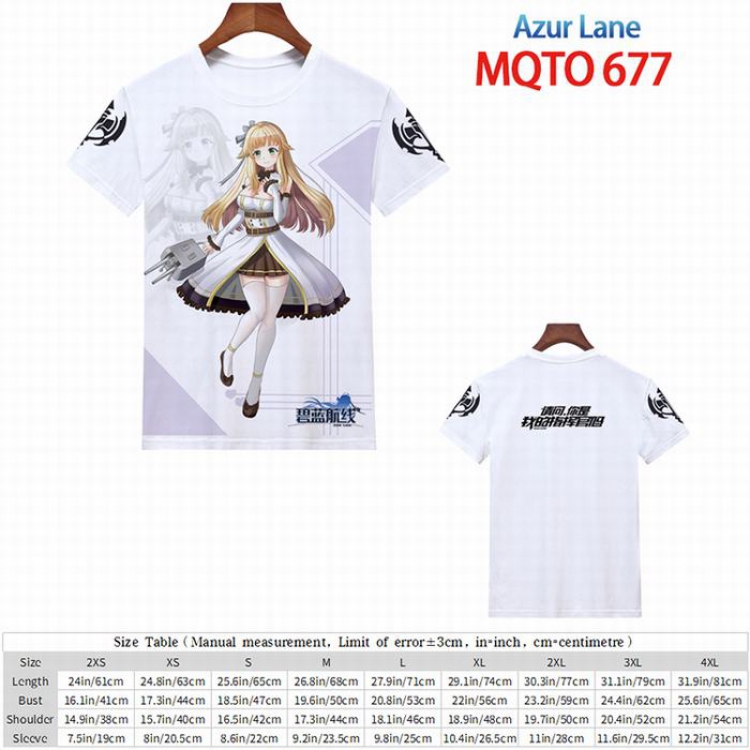 Azur Lane Full color short sleeve t-shirt 9 sizes from 2XS to 4XL MQTO-677