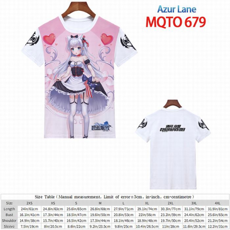 Azur Lane Full color short sleeve t-shirt 9 sizes from 2XS to 4XL MQTO-679