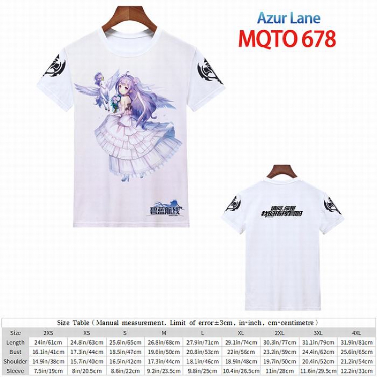 Azur Lane Full color short sleeve t-shirt 9 sizes from 2XS to 4XL MQTO-678