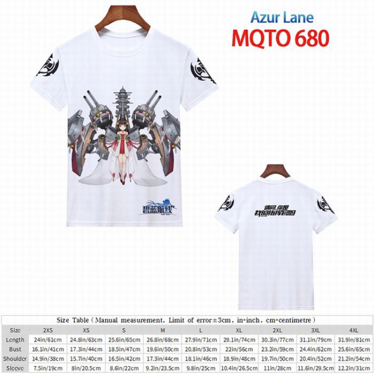 Azur Lane Full color short sleeve t-shirt 9 sizes from 2XS to 4XL MQTO-680
