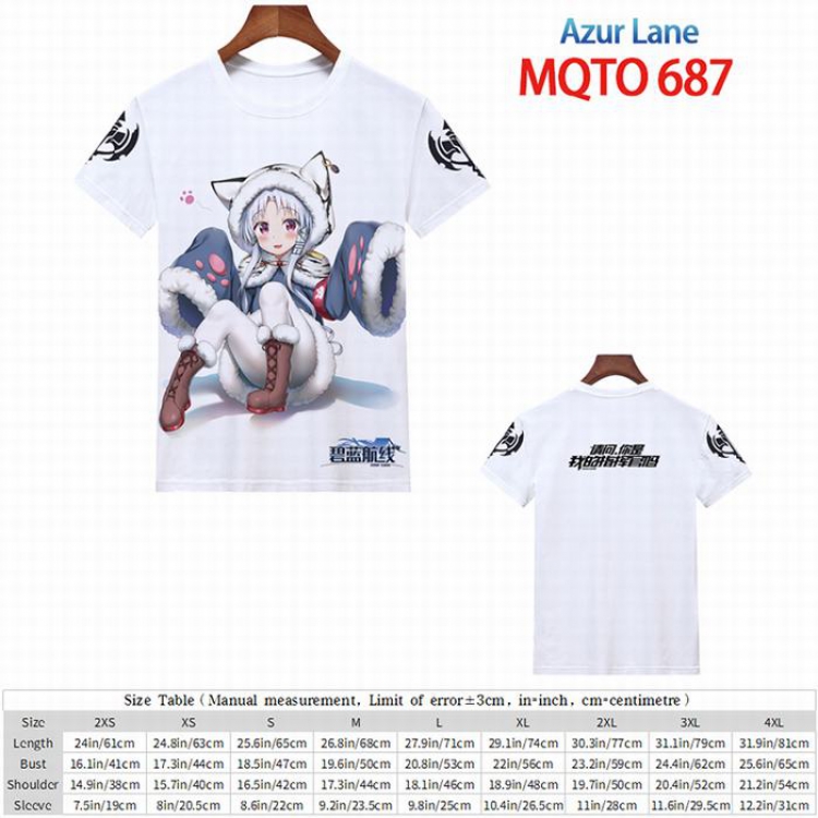 Azur Lane Full color short sleeve t-shirt 9 sizes from 2XS to 4XL MQTO-687