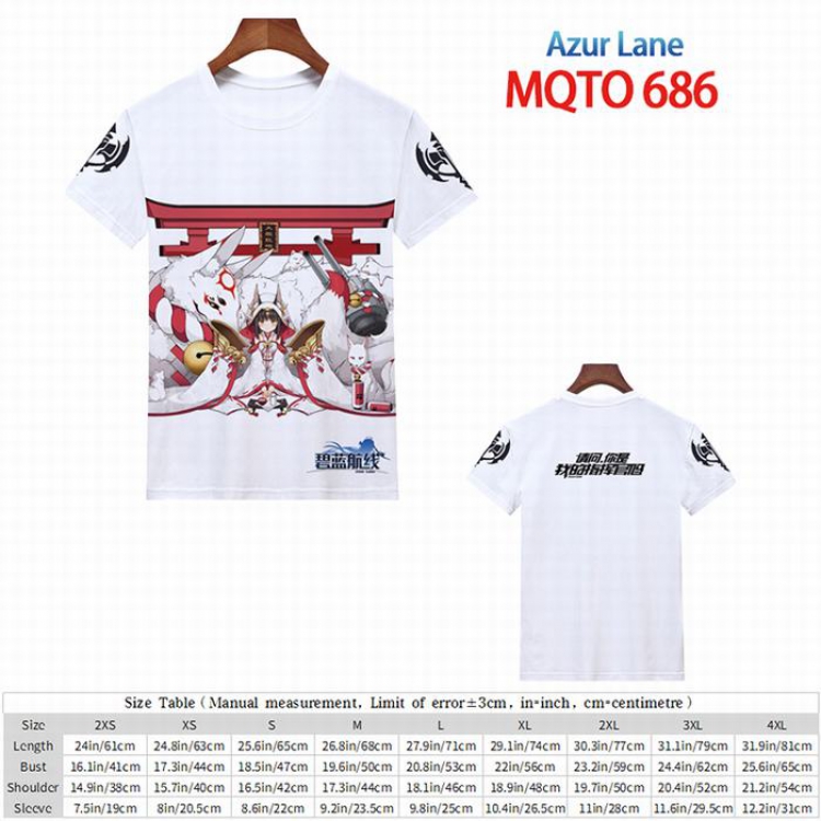 Azur Lane Full color short sleeve t-shirt 9 sizes from 2XS to 4XL MQTO-686