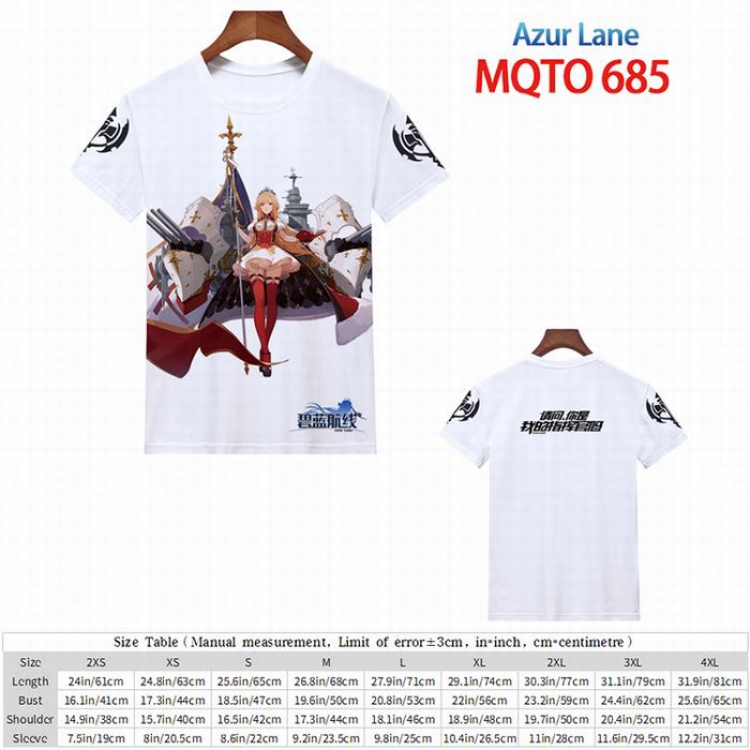 Azur Lane Full color short sleeve t-shirt 9 sizes from 2XS to 4XL MQTO-685
