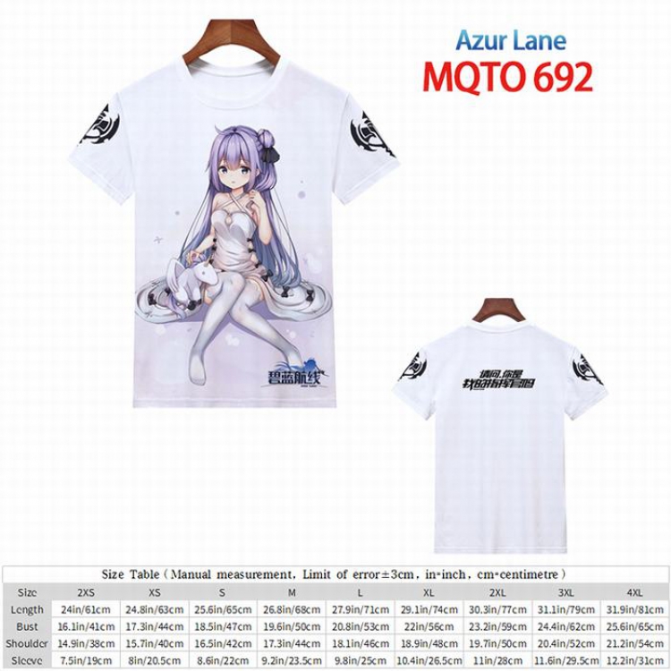 Azur Lane Full color short sleeve t-shirt 9 sizes from 2XS to 4XL MQTO-692