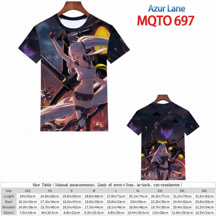 Azur Lane Full color short sleeve t-shirt 9 sizes from 2XS to 4XL MQTO-697