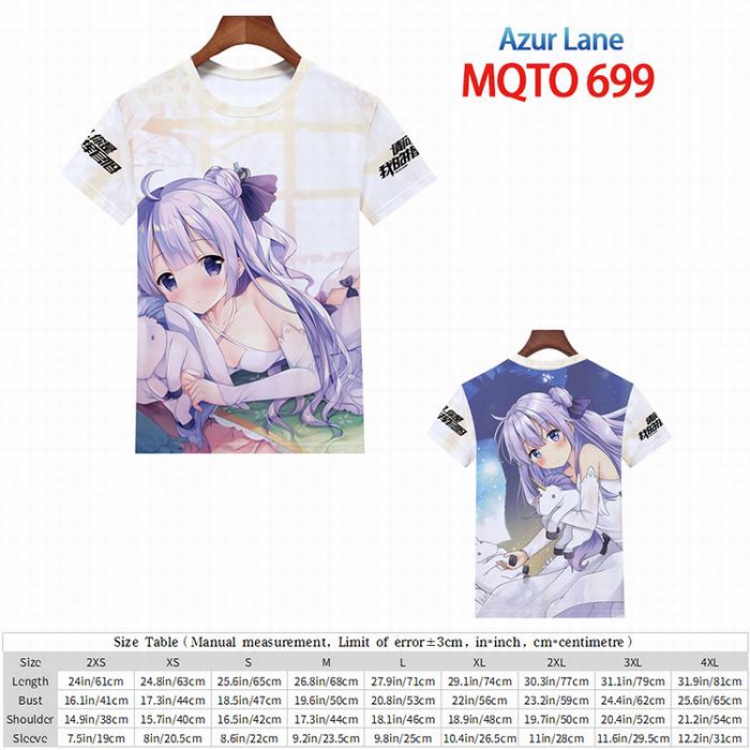 Azur Lane Full color short sleeve t-shirt 9 sizes from 2XS to 4XL MQTO-699
