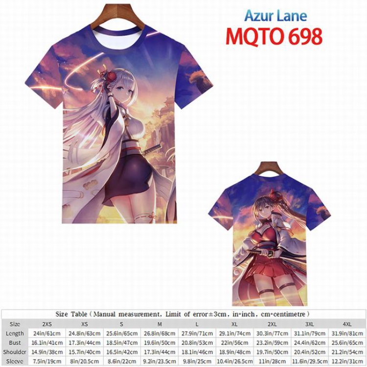 Azur Lane Full color short sleeve t-shirt 9 sizes from 2XS to 4XL MQTO-698