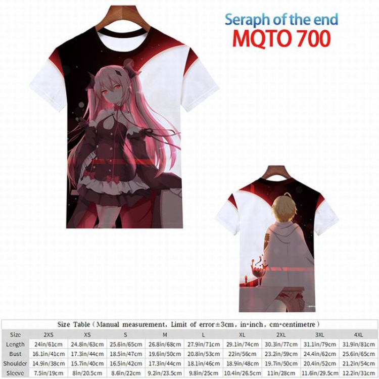 Seraph of the end full color short sleeve t-shirt 9 sizes from 2XS to 4XL MQTO-700
