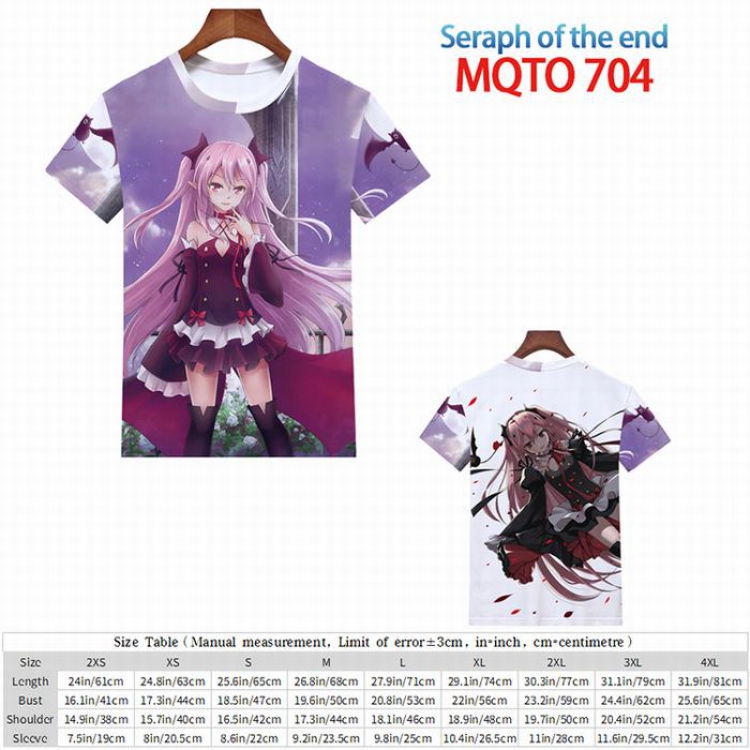 Seraph of the end full color short sleeve t-shirt 9 sizes from 2XS to 4XL MQTO-704
