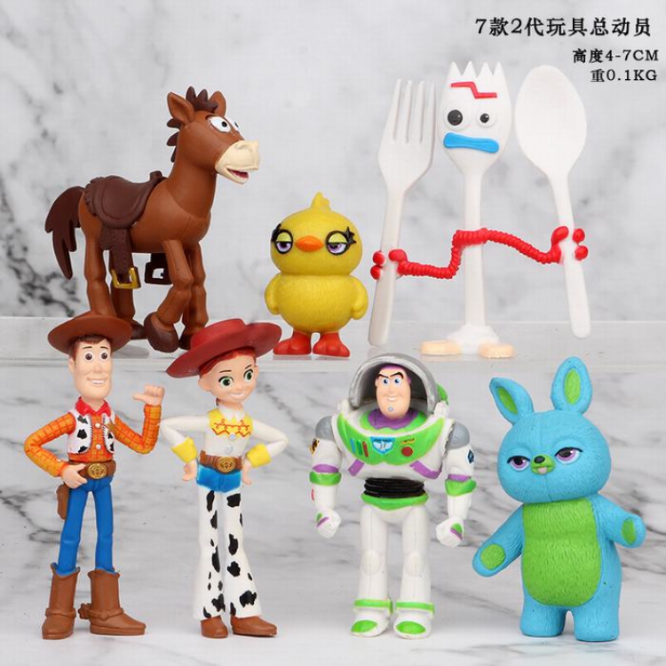 Toy Story a set of seven Bagged Figure Decoration Model 4-7CM 0.1KG