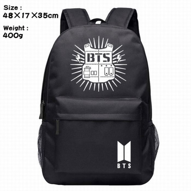 BTS- Silk screen polyester canvas backpack bag