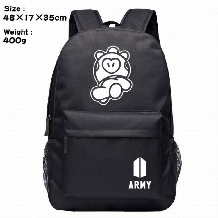 BTS-piggy Silk screen polyester canvas backpack bag