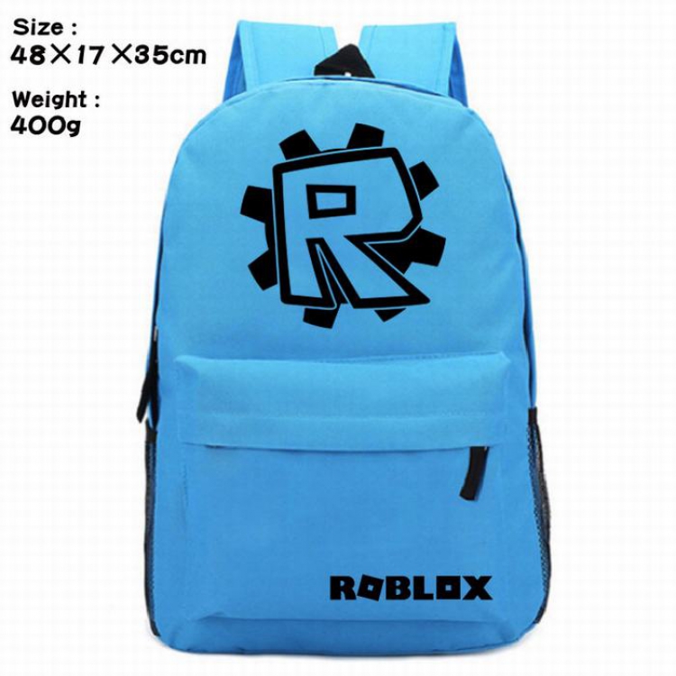 ROBLOX-2 Around the game blue avatar Silk screen polyester canvas backpack bag