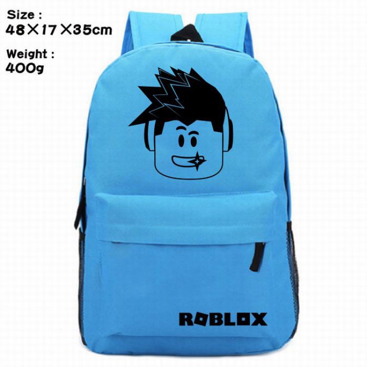 ROBLOX-3 Around the game blue avatar Silk screen polyester canvas backpack bag