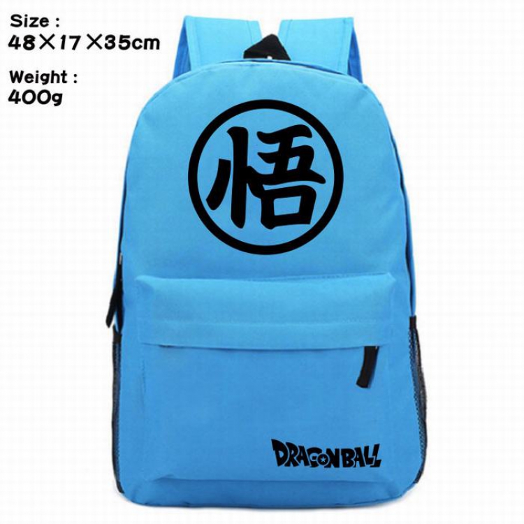 Dragon Ball-5 blue Anime around Silk screen polyester canvas backpack