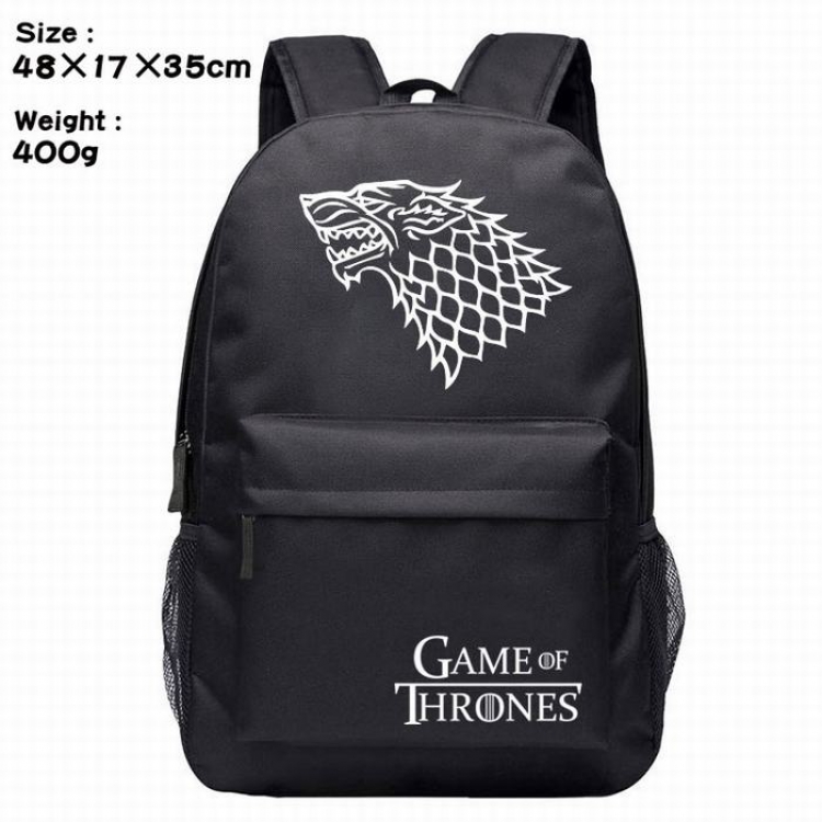 Game of Thrones-1 Anime around Silk screen polyester canvas backpack