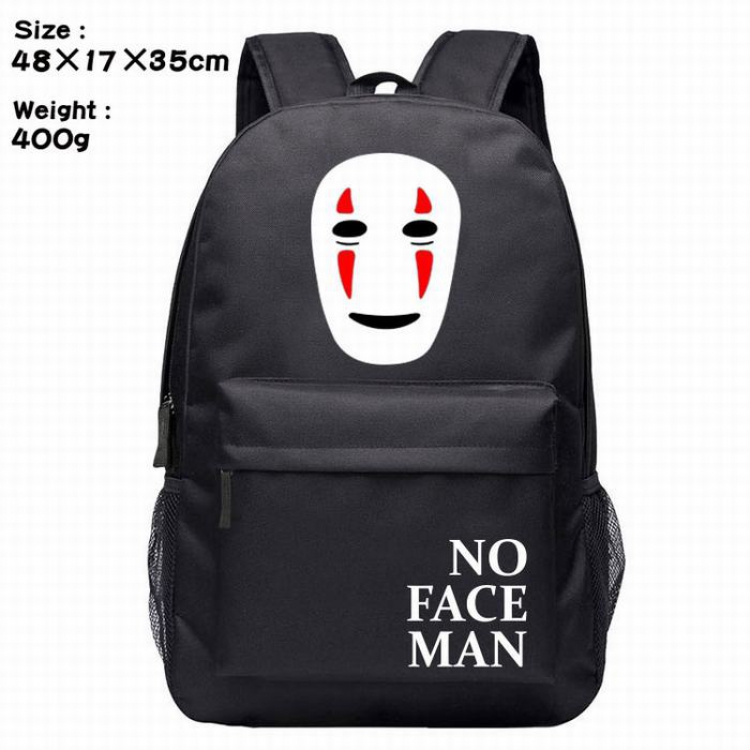 Miyazaki Hayao-No Face man Anime around Silk screen polyester canvas backpack