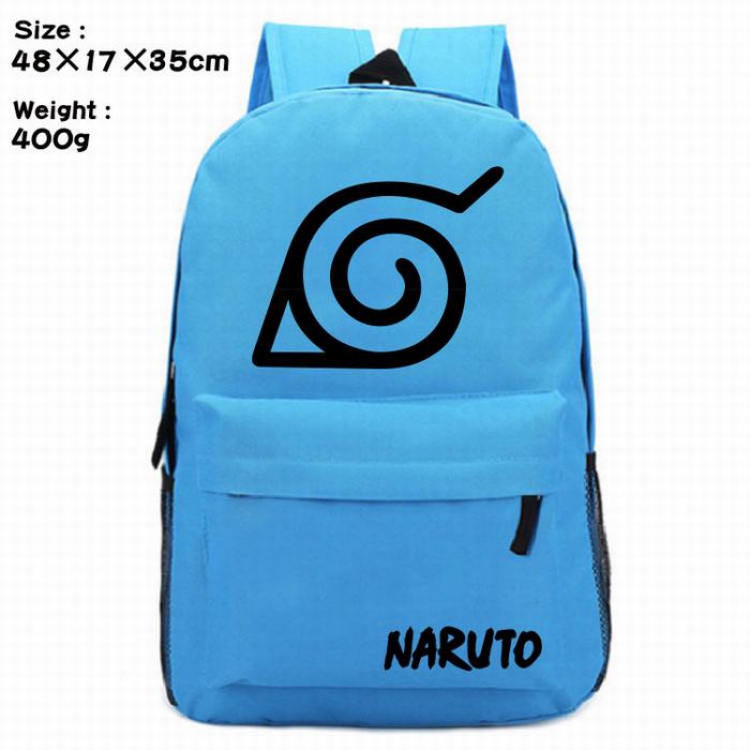 Naruto-2 blue Anime around Silk screen polyester canvas backpack