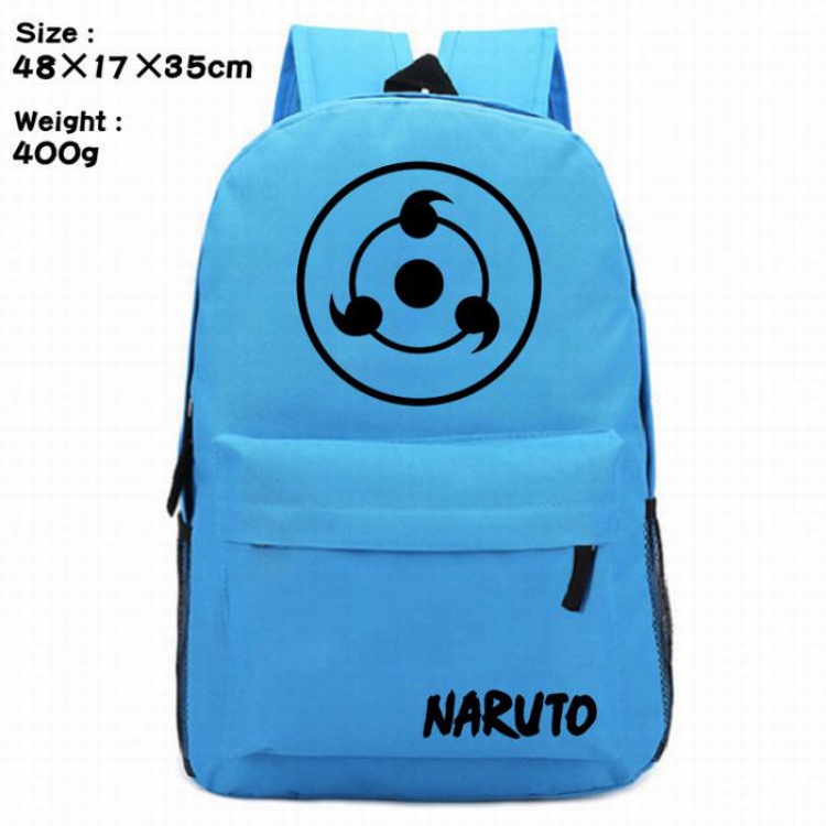 Naruto-3 blue Anime around Silk screen polyester canvas backpack