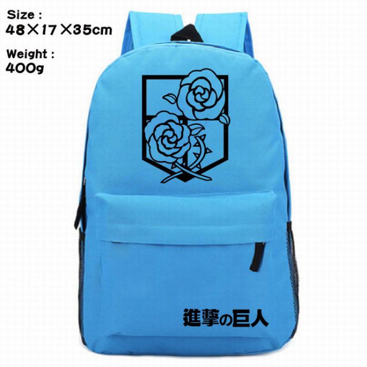 Shingeki no Kyojin-7 blue Anime around Silk screen polyester canvas backpack