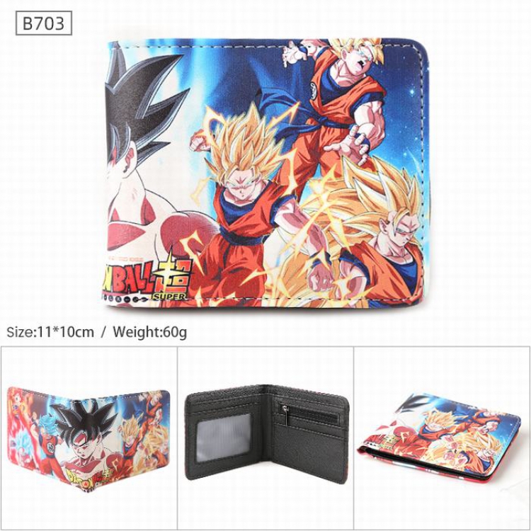 Dragon Ball B703 PU Twill two-fold short wallet 11X10CM