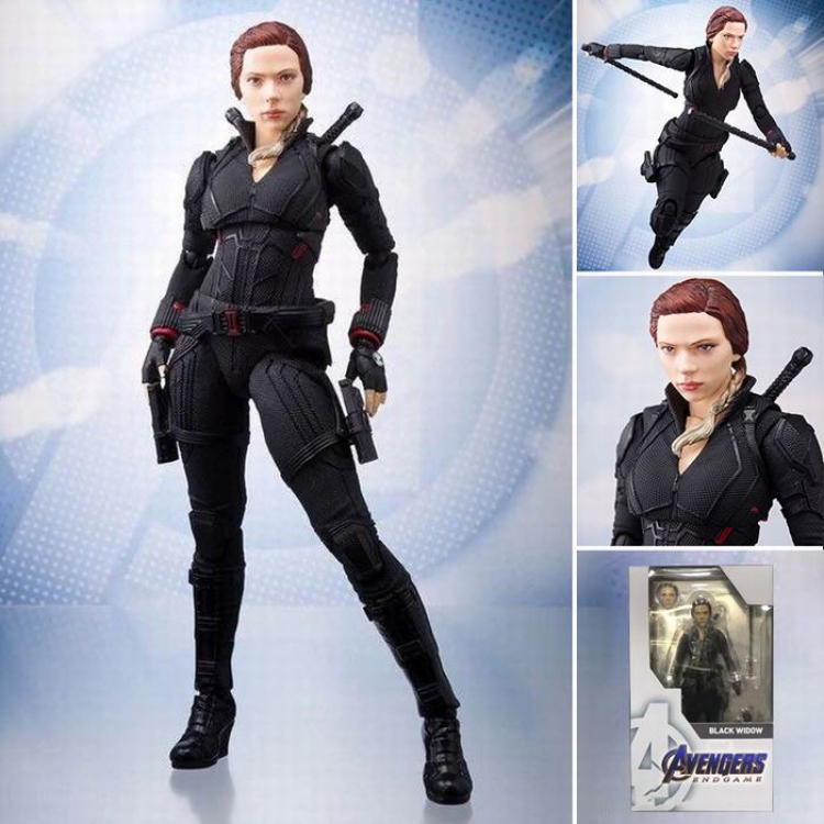 The Avengers4 Black Widow SHF Boxed Figure Decoration Model 15CM