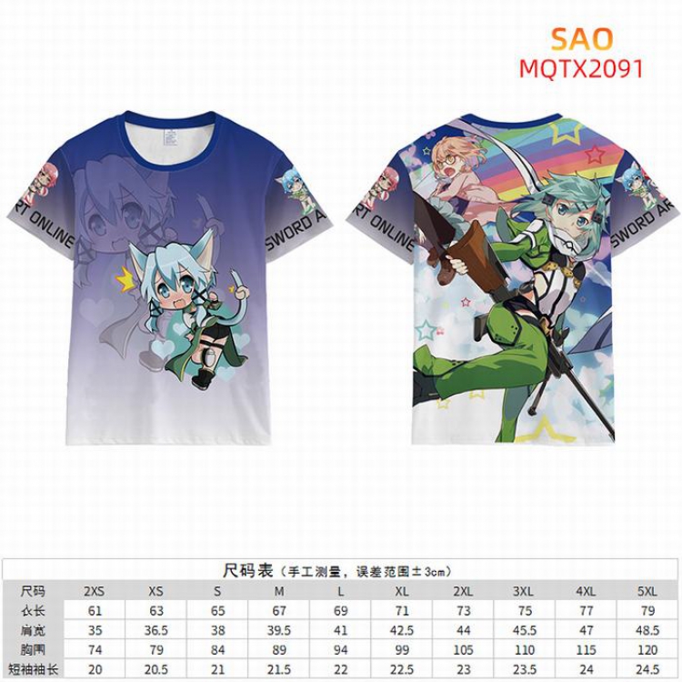Sword Art Online Full color short sleeve t-shirt 10 sizes from 2XS to 5XL MQTX-2091