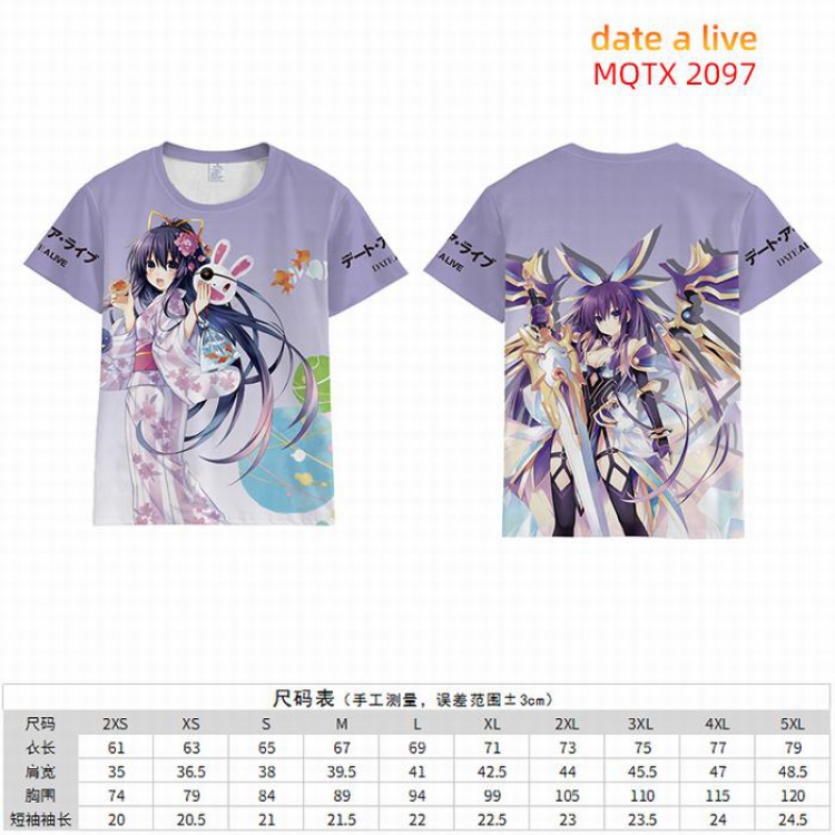 Date-A-Live  Full color short sleeve t-shirt 10 sizes from 2XS to 5XL MQTX-2097
