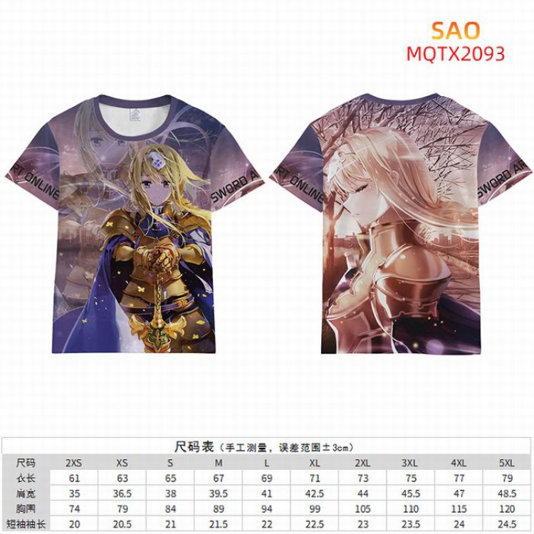 Sword Art Online Full color short sleeve t-shirt 10 sizes from 2XS to 5XL MQTX-2093