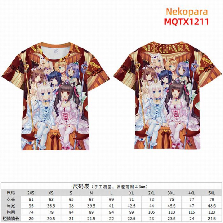 Nekopara Full color short sleeve t-shirt 10 sizes from 2XS to 5XL MQTX-1211
