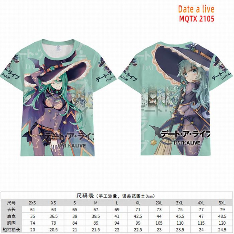 Date-A-Live  Full color short sleeve t-shirt 10 sizes from 2XS to 5XL MQTX-2105