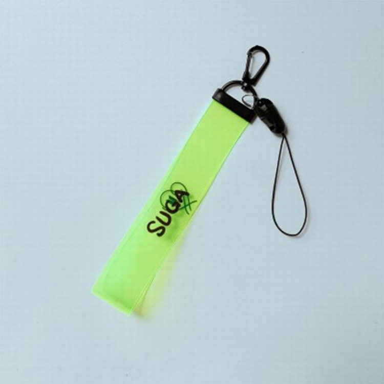 BTS SUGA Fluorescent green Mobile phone rope lanyard around the same paragraph 18CM 10G  price for 5 pcs