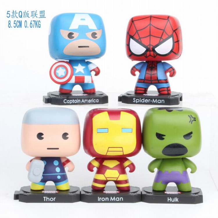 The Avengers 5 pcs a set  Bagged Figure Decoration Model 8.5CM 0.67G