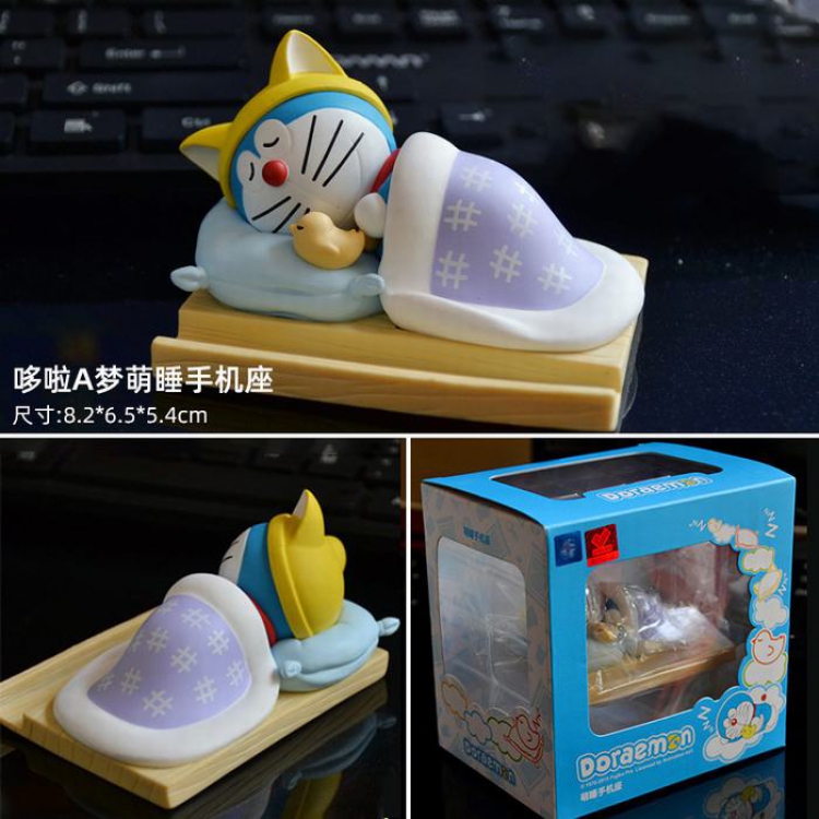 Doraemon Mobile phone holder Boxed Figure Decoration Model 8.2X6.5X5.4CM