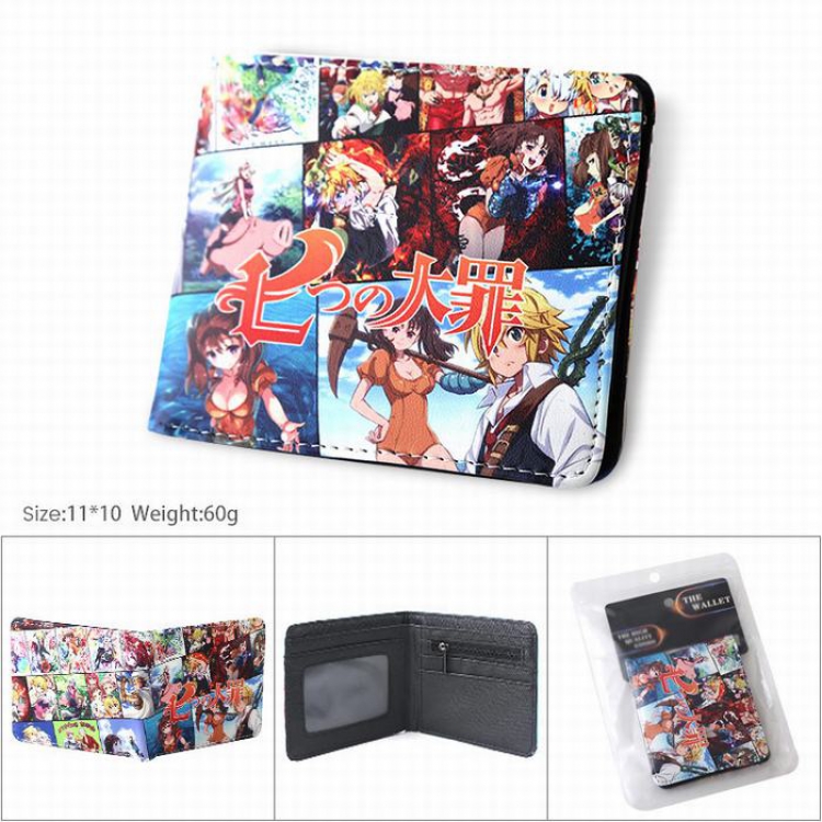 The Seven Deadly Sins Full color matte blister card packaging two fold silkscreen wallet