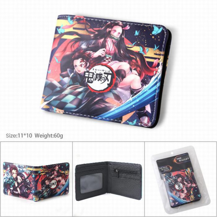 Demon Slayer Kimets Full color matte blister card packaging two fold silkscreen wallet