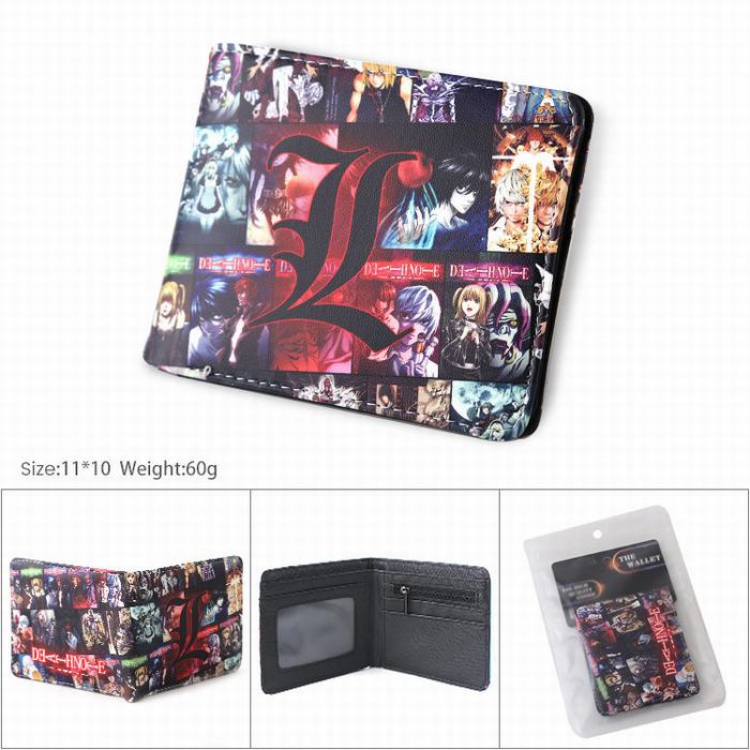Death Note Full color matte blister card packaging two fold silkscreen wallet