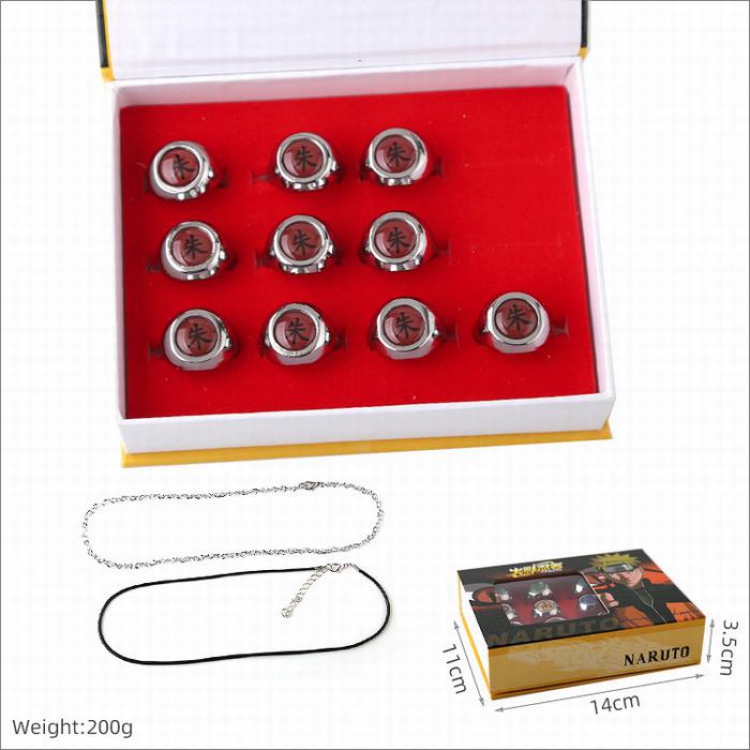 Naruto Ring necklace pendant a set of ten  Set Boxed 200G