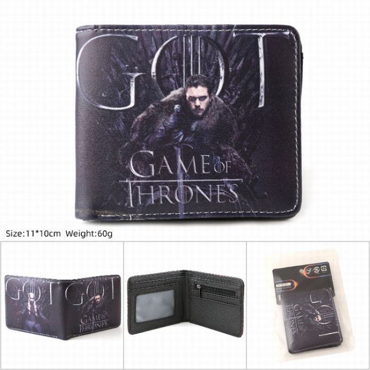 Game Of Thrones PU Twill two-fold short wallet 11X10CM