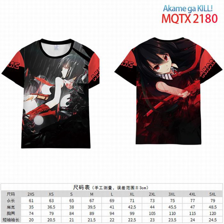Akame ga KILL  Full color short sleeve t-shirt 10 sizes from 2XS to 5XL MQTX-2180