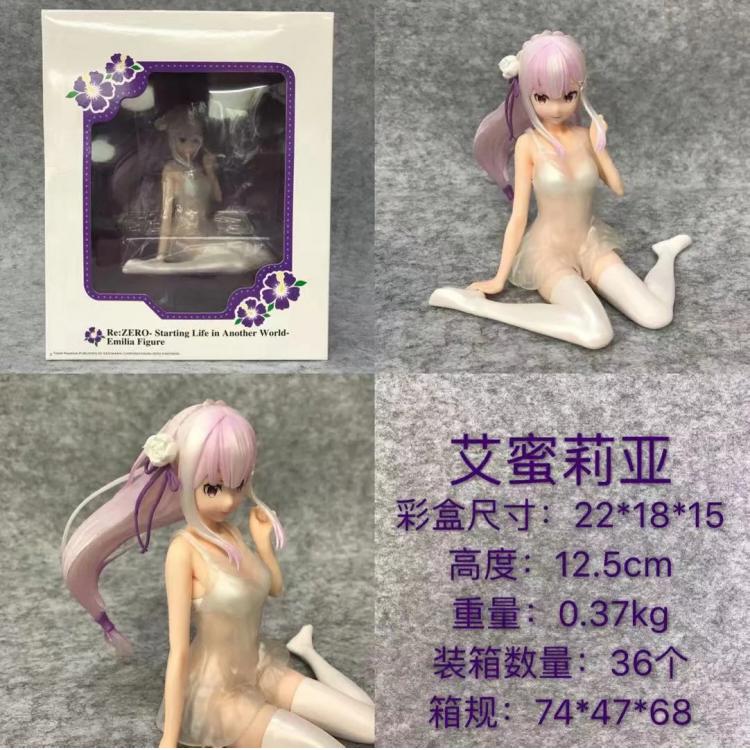 Re:Zero kara Hajimeru Isekai Seikatsu Emilia Sitting position Boxed Figure Decoration 12CM