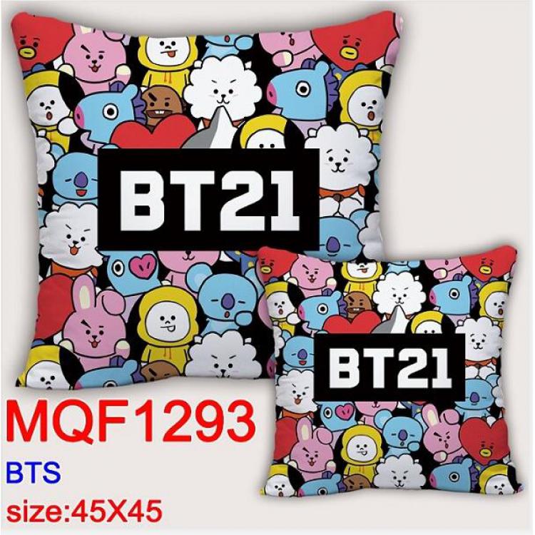 BTS BT21 Double-sided full color Pillow Cushion 45X45CM MQF 1293