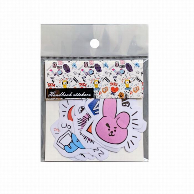 BTS Cartoon The same paragraph Diary stickers and paper stickers card holder bags 10X10CM 7G price for 5 pcs